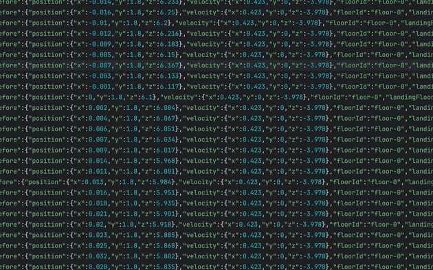 Diagnostic event logs recorded live during gameplay